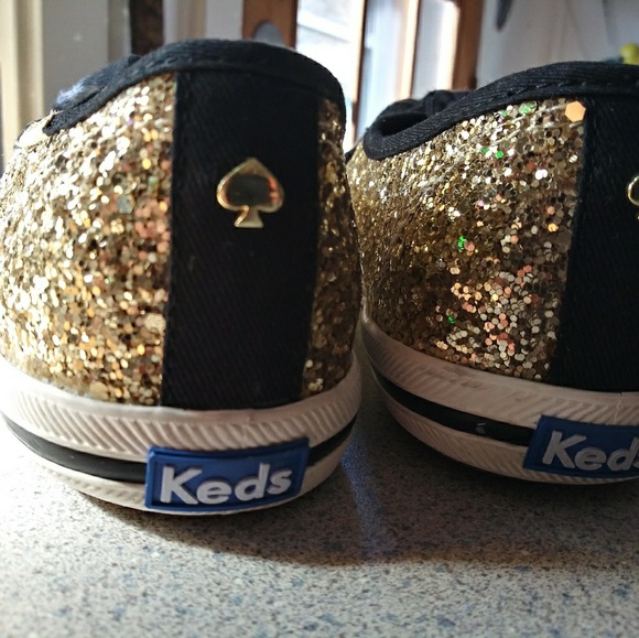 kate spade Other - Kate Spade Gold Glitter Keds Size 6